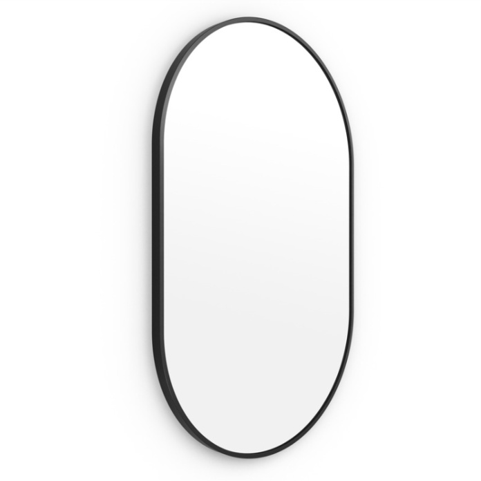 Product Cut out image of Origins Living Docklands Black Capsule Mirror on an angle